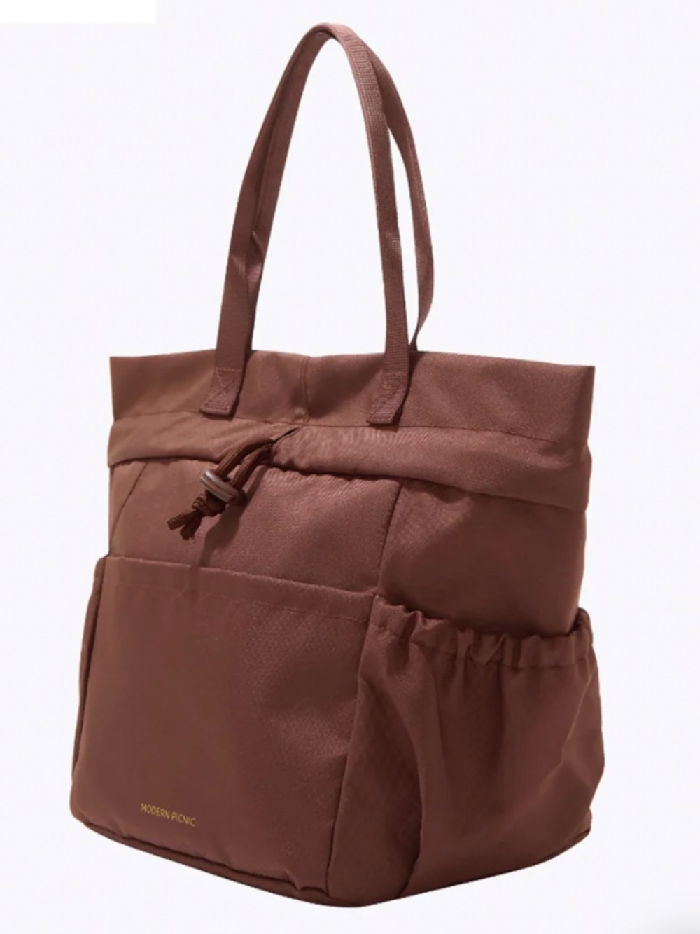 Modern Picnic Insulated Nylon Lunch Bag - Brown